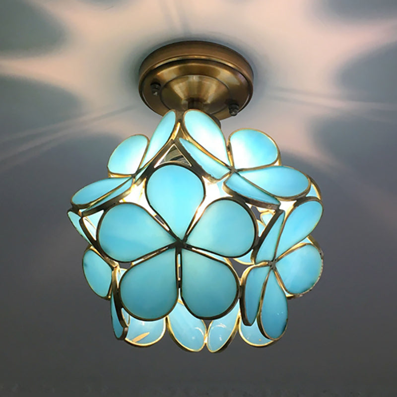Retro-style PVC ceiling lamp – floral pattern for a unique look