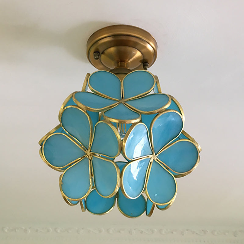 Retro-style PVC ceiling lamp – floral pattern for a unique look