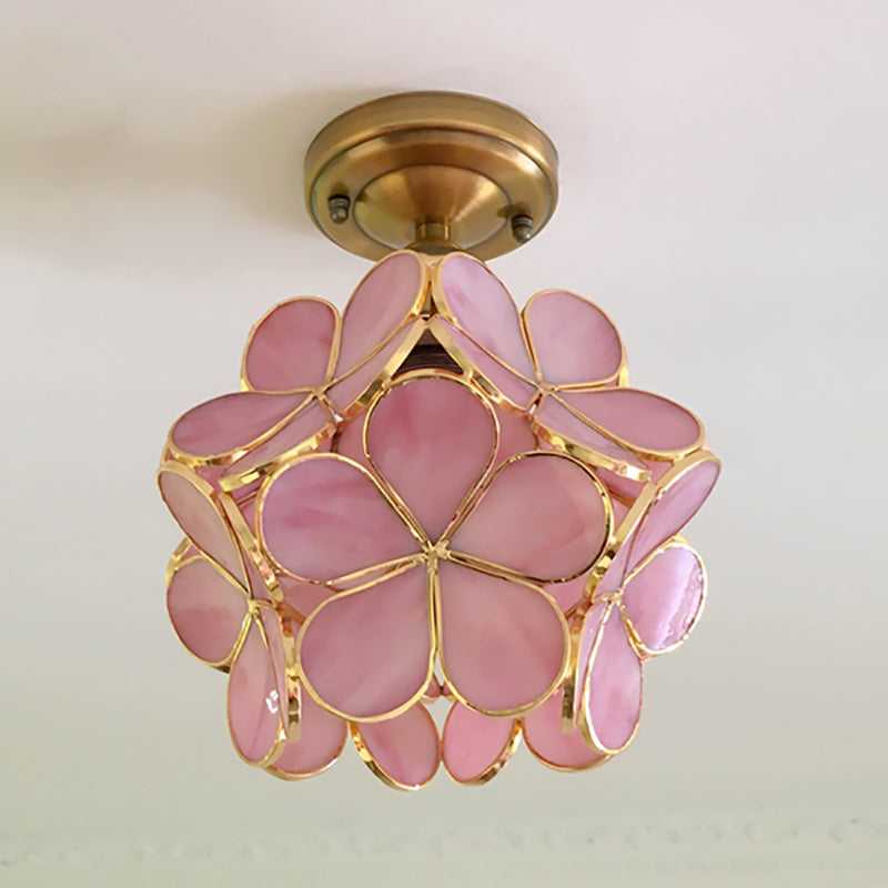 Retro-style PVC ceiling lamp – floral pattern for a unique look