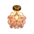 Retro-style PVC ceiling lamp – floral pattern for a unique look