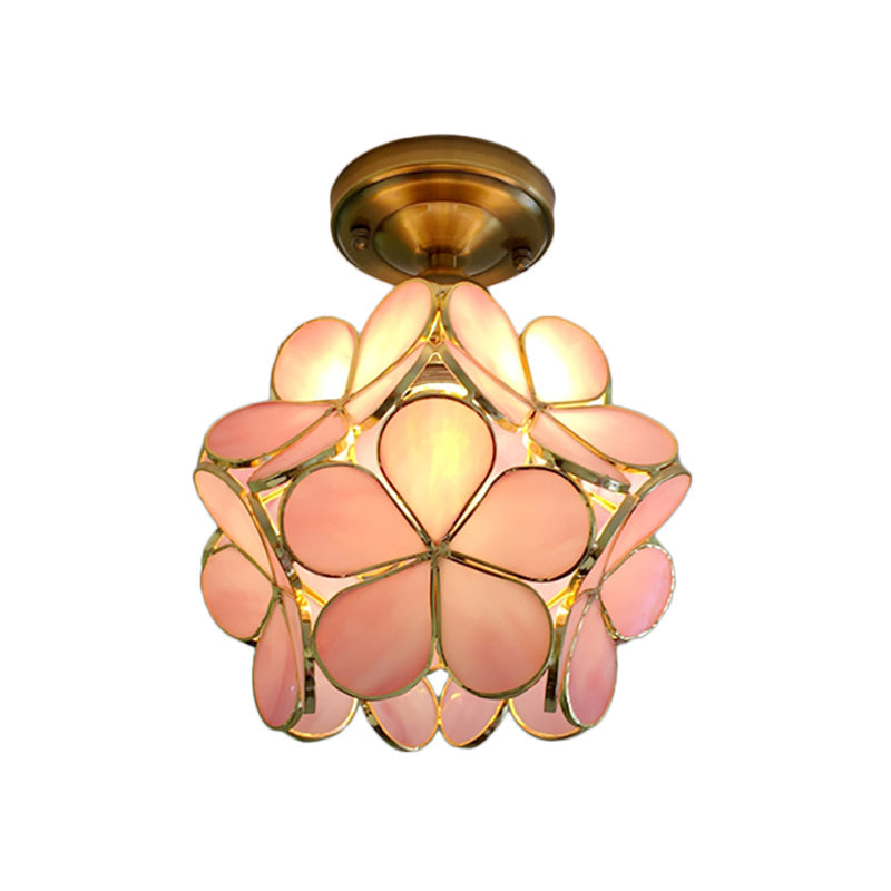 Retro-style PVC ceiling lamp – floral pattern for a unique look