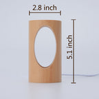 Japanese solid wood rectangular pillar LED bedside lamp USB table lamp