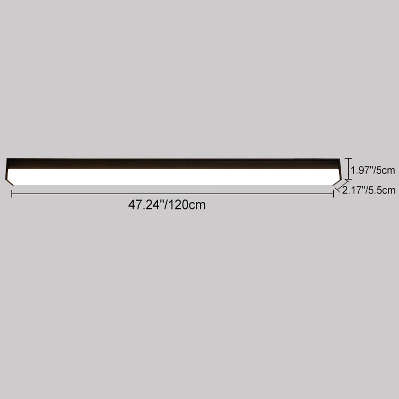 More modern minimalist long rectangular aluminum PC LED recessed ceiling light for outdoor patio