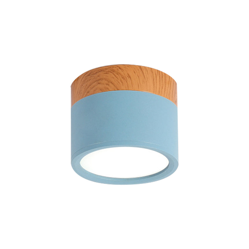 Modern Macaron Ceiling Lamp – Compact Metal/Wood Ceiling Light for Kitchen and Bar in Yellow, Madigas and Madigasack