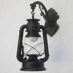 1-Light Kerosin Wall Light Nautical Black/Copper/Bronze Clear Glass Wall Lamps for the Dining Room