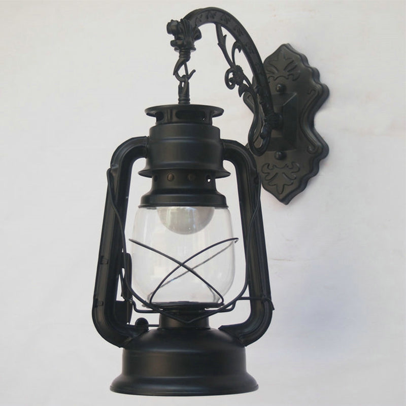 1-Light Kerosin Wall Light Nautical Black/Copper/Bronze Clear Glass Wall Lamps for the Dining Room