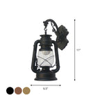 1-Light Kerosin Wall Light Nautical Black/Copper/Bronze Clear Glass Wall Lamps for the Dining Room