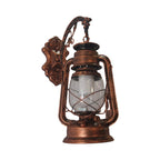 1-Light Kerosin Wall Light Nautical Black/Copper/Bronze Clear Glass Wall Lamps for the Dining Room