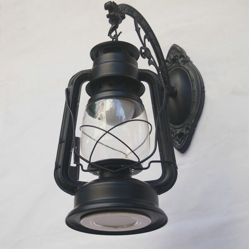 1-Light Kerosin Wall Light Nautical Black/Copper/Bronze Clear Glass Wall Lamps for the Dining Room