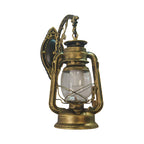 1-Light Kerosin Wall Light Nautical Black/Copper/Bronze Clear Glass Wall Lamps for the Dining Room