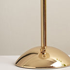 Contemporary Scandinavian rechargeable iron fabric conical folded LED table lamp for bedside