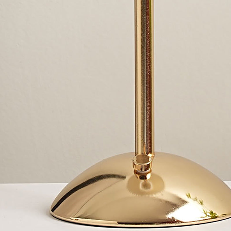 Contemporary Scandinavian rechargeable iron fabric conical folded LED table lamp for bedside