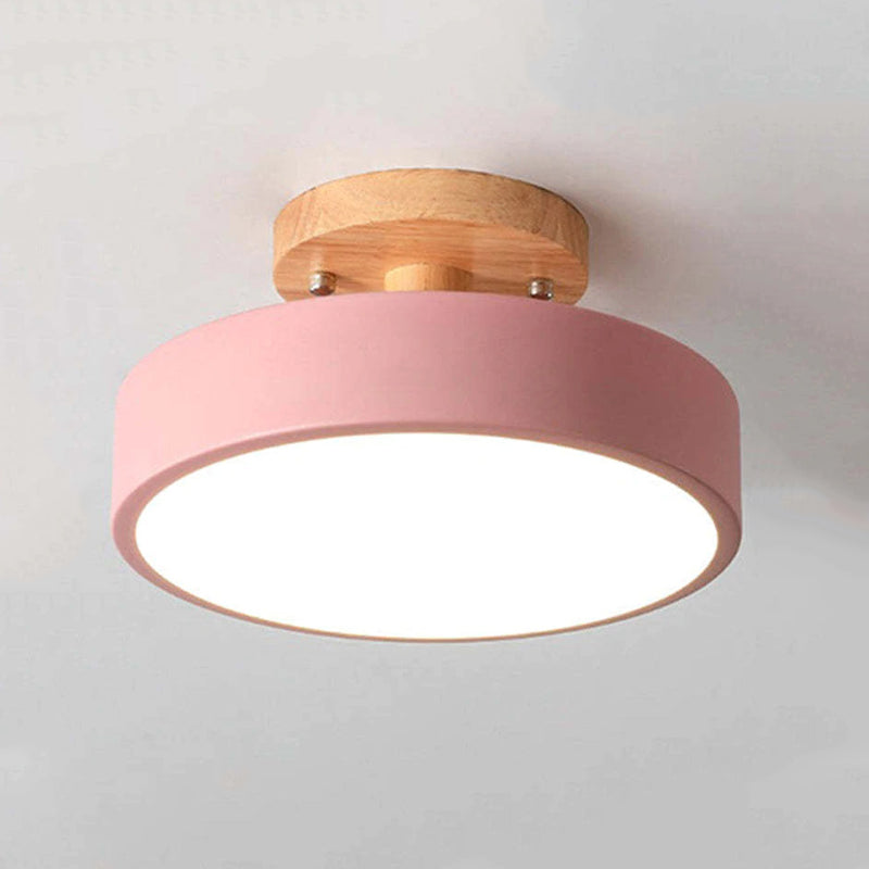 Stylish LED ceiling lamp made of wood and acrylic for bedroom, dining room, and living room
