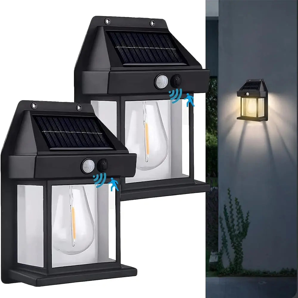 Solar Wall Lamp for Outdoor Use – With Motion Sensor & Twilight Automation