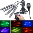 Car RGB LED Strip Light Wireless Remote Control and Voice Control