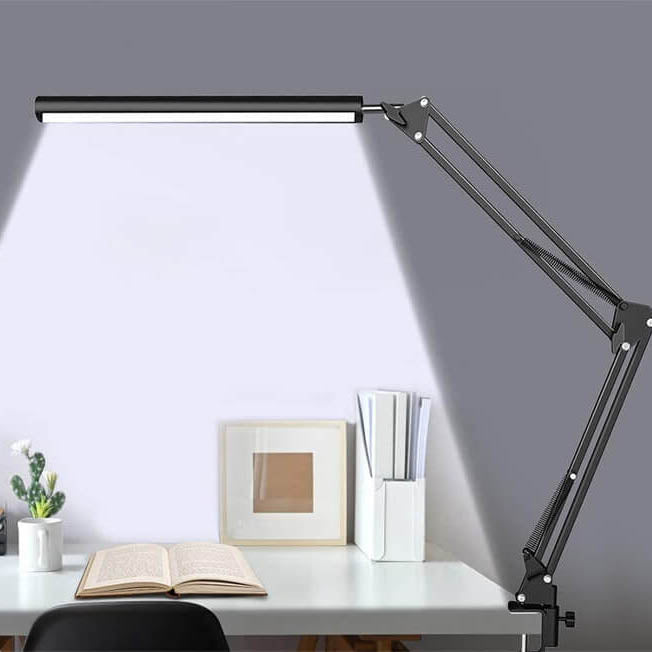 LED foldable long arm clip eye protection USB reading desk lamp
