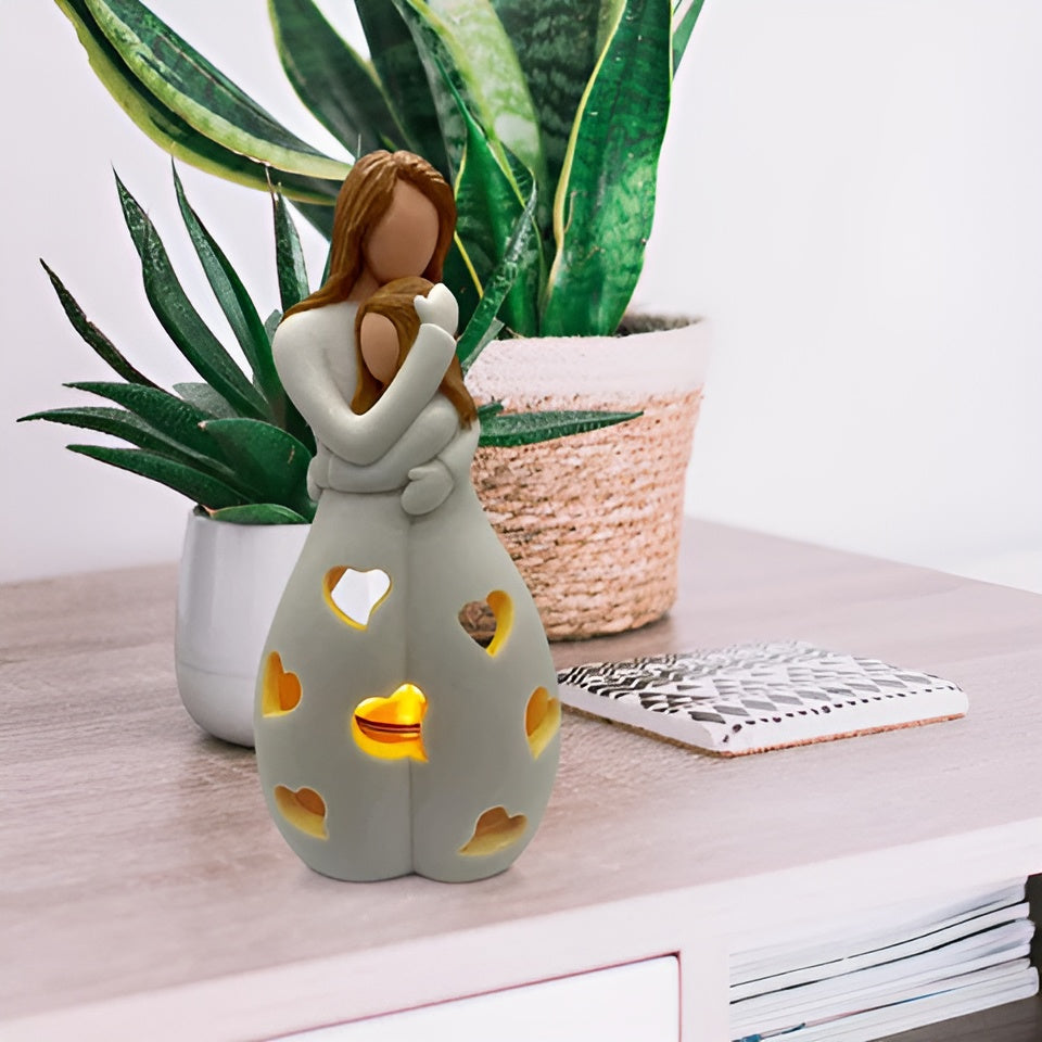 Mother-Daughter Figurine Flickering Candle Holder - LoveGlow
