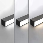 Black metal ceiling lamp LED linear minimalist modern design