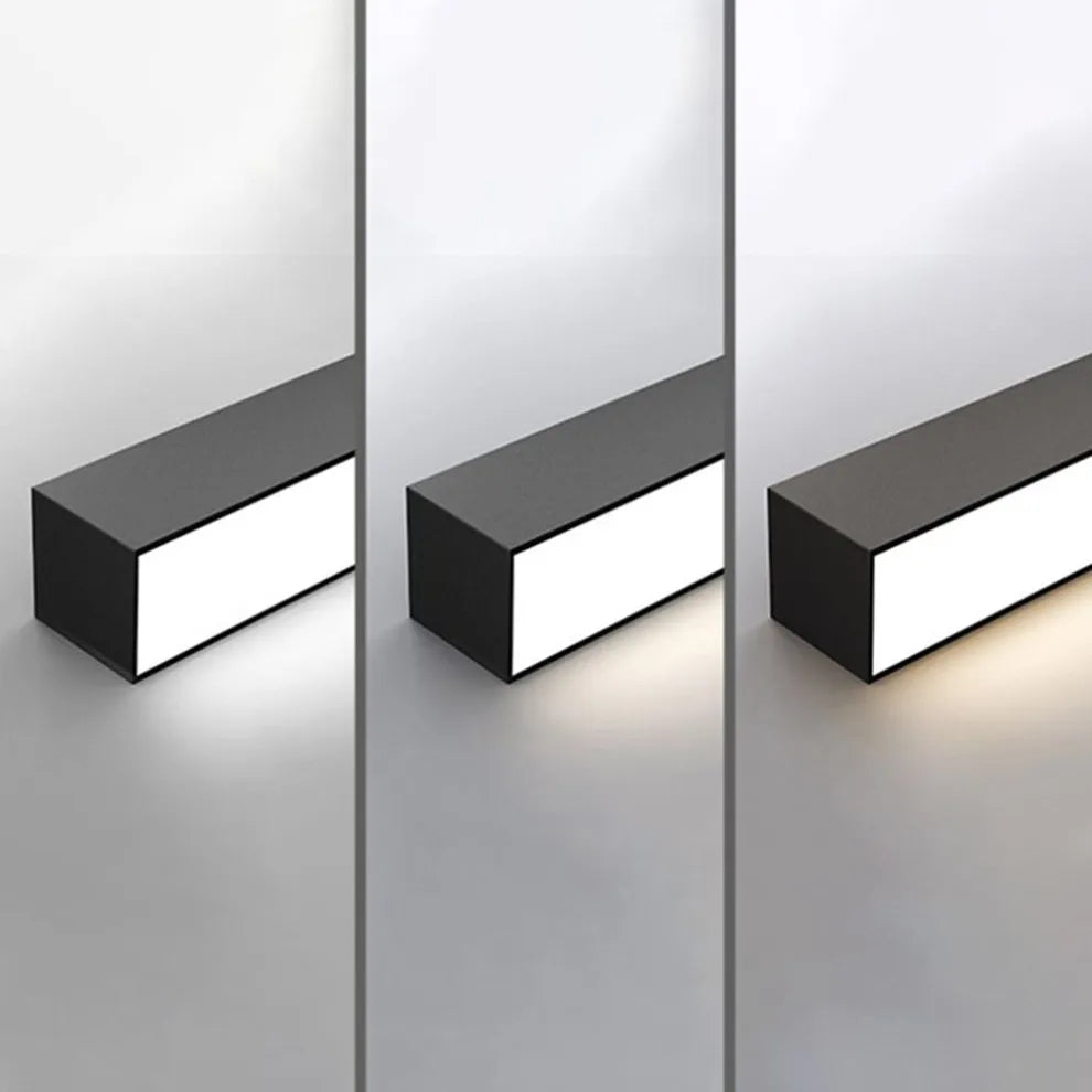 Black metal ceiling lamp LED linear minimalist modern design