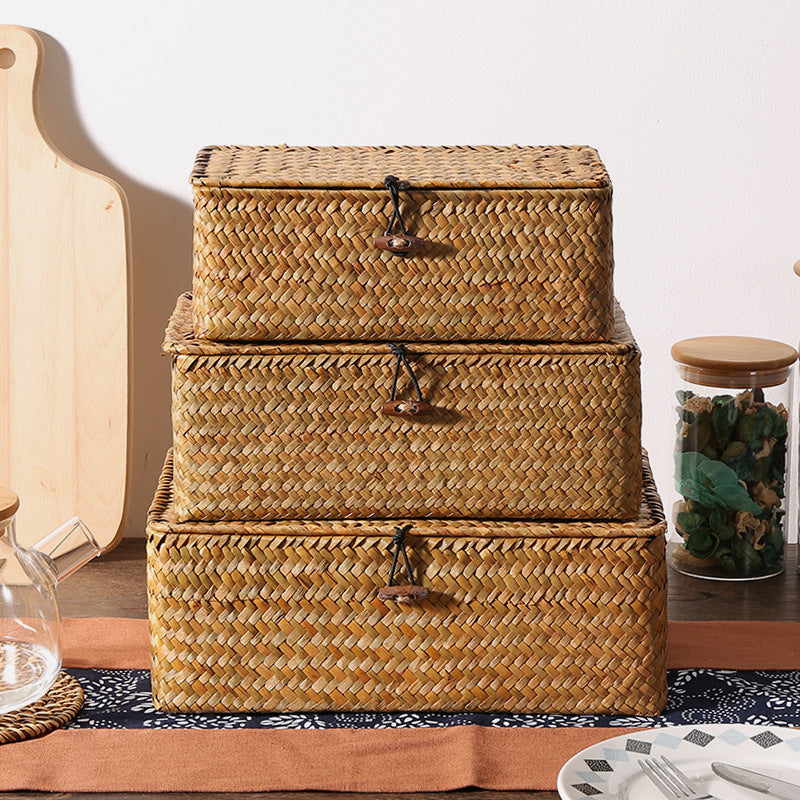 Handwoven Storage Box with Lid
