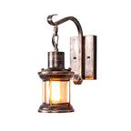 1 Light Clear Glass Wall Lamp Nautical Bronze Kerosene Hall Wall Lights