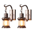 1 Light Clear Glass Wall Lamp Nautical Bronze Kerosene Hall Wall Lights
