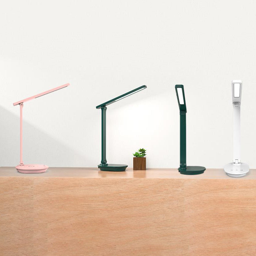 Modern double folding eye care wireless rechargeable LED desk lamp