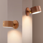 Simple wooden USB rechargeable touch magnetic LED night light wall sconces lamp