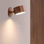 Simple wooden USB rechargeable touch magnetic LED night light wall sconces lamp