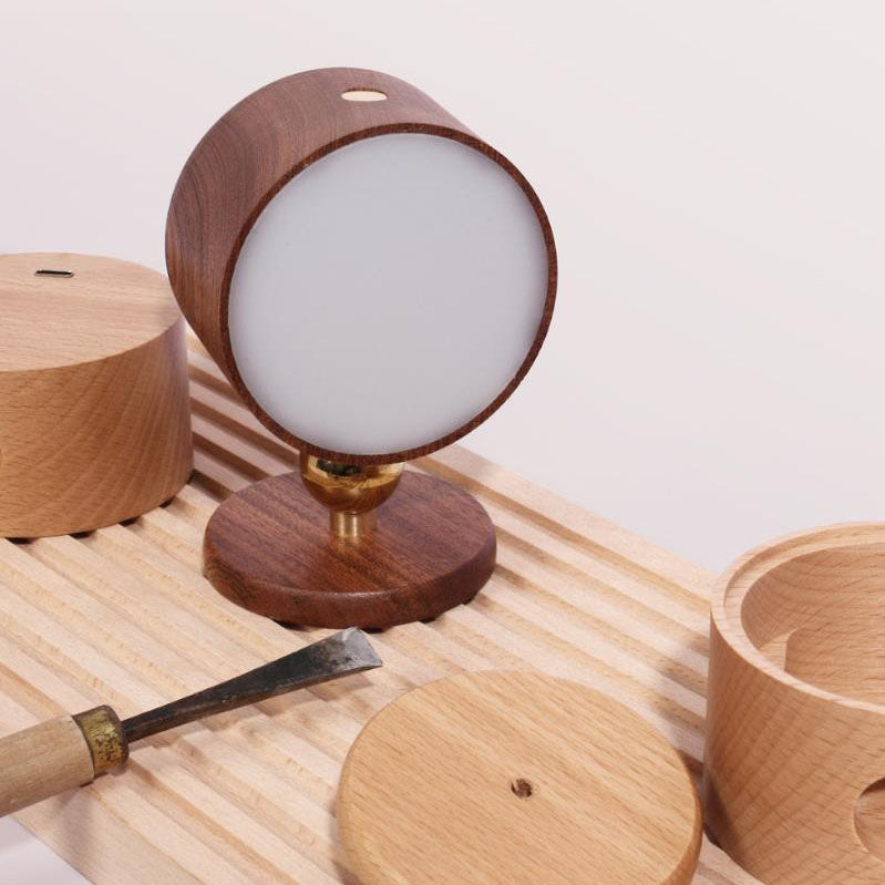 Simple wooden USB rechargeable touch magnetic LED night light wall sconces lamp