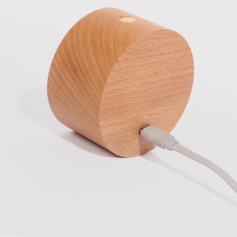 Simple wooden USB rechargeable touch magnetic LED night light wall sconces lamp