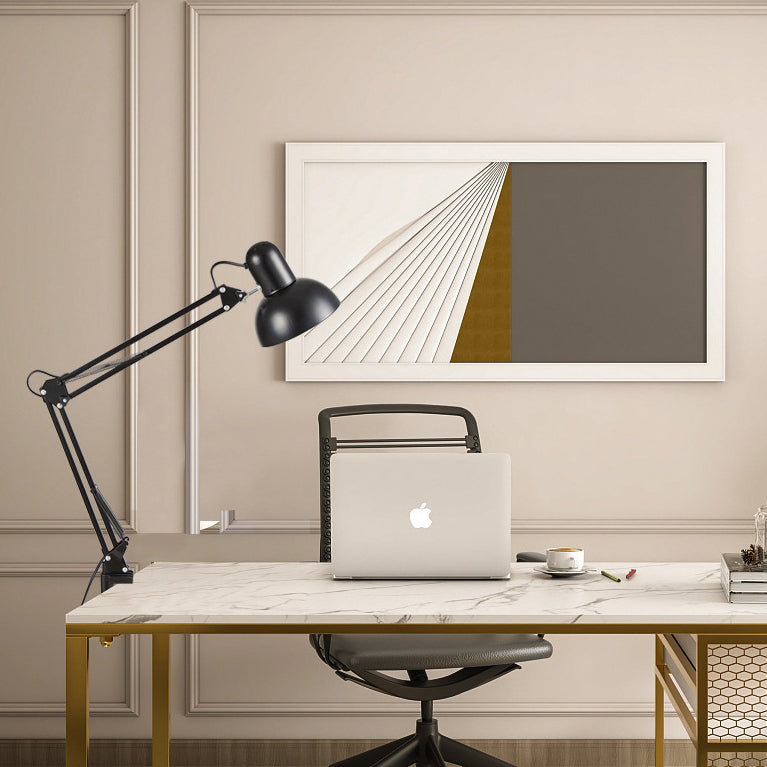 Modern minimalist extendable table lamp with long arm and clip made of ABS with 1 light for the bedroom
