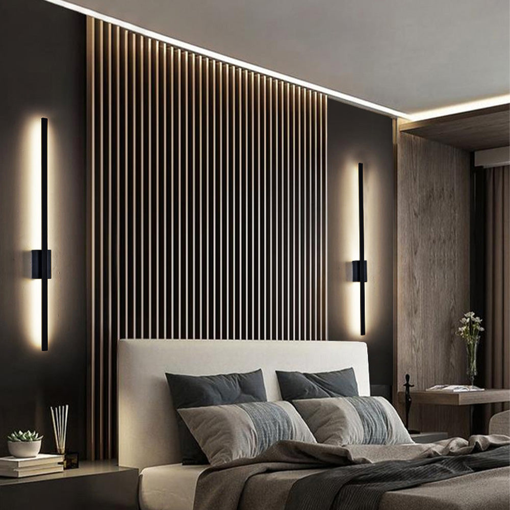 Industrial Minimalist Long LED Iron Wall Lamps for Contemporary Living Room Decoration and Stylish Lighting