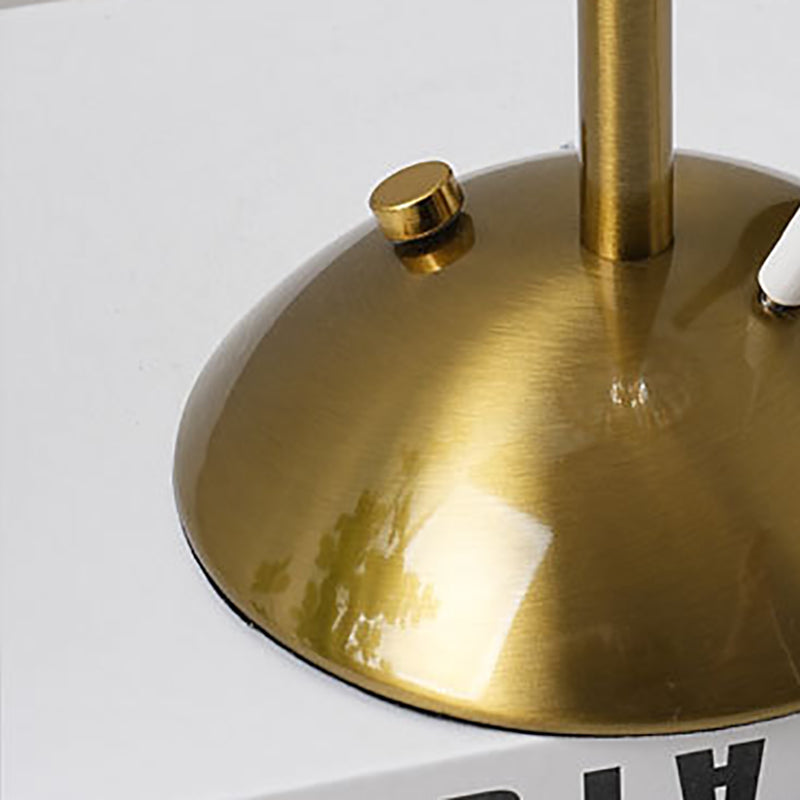 Contemporary Scandinavian rechargeable iron fabric conical folded LED table lamp for bedside