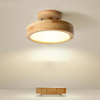 Stylish LED ceiling lamp made of wood and acrylic for bedroom, dining room, and living room