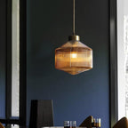 Modern drum chandelier made of glass - Elegant lighting for dining room and living room
