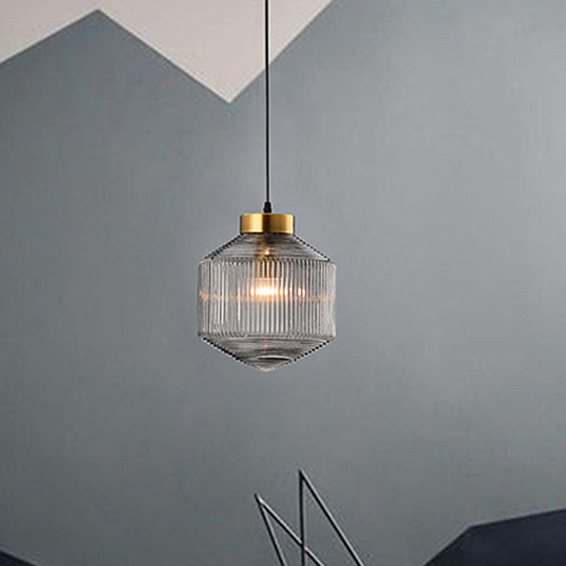 Modern drum chandelier made of glass - Elegant lighting for dining room and living room