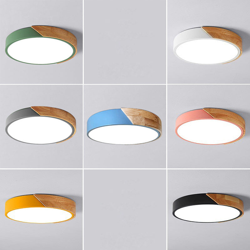 Modern LED ceiling lamp for bedroom - Energy-saving acrylic and metal recessed light, various colors