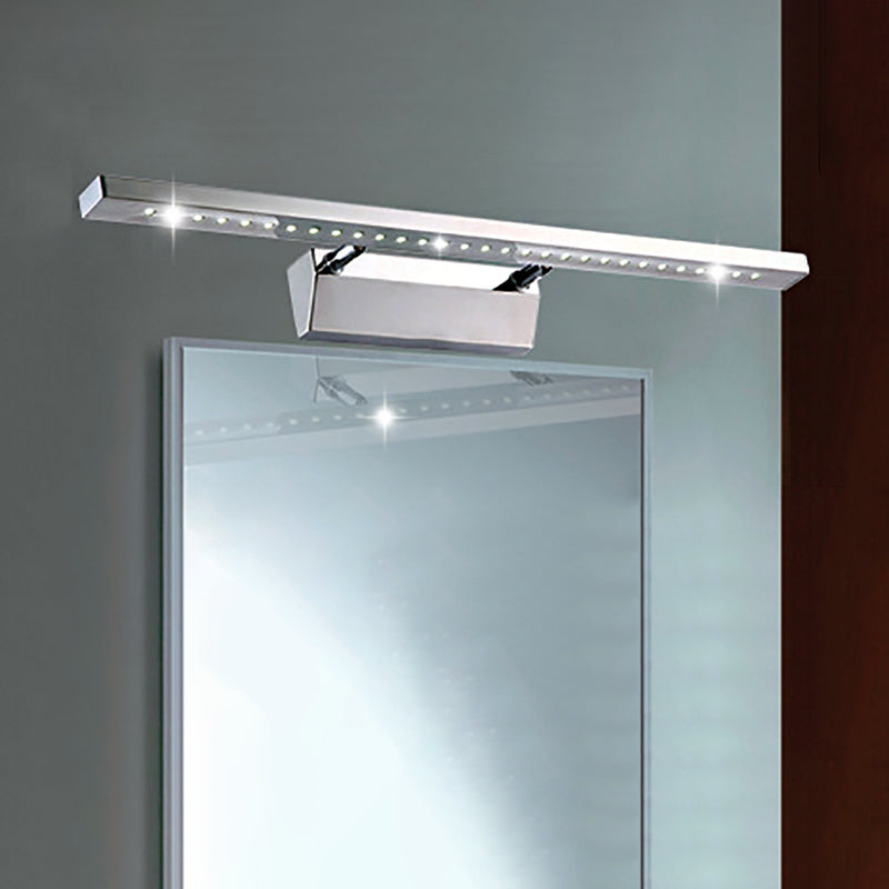 Madigas | Rectangular Interior Mirror Light Stainless Steel 16"/19.5" W LED Modern Wall-Mounted Light in Chrome, Warm/White Lighting
