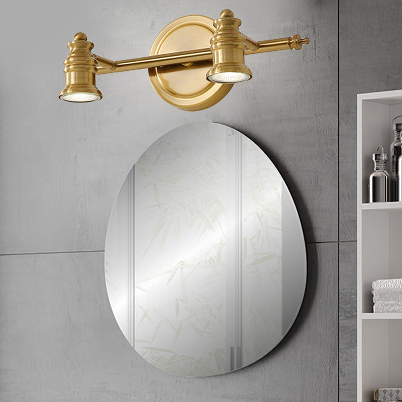 Linear Bathroom Vanity Mirror Light Traditionalism Metal 2/3/4-Bulb Brass Wall Sconce Lighting | Madigas