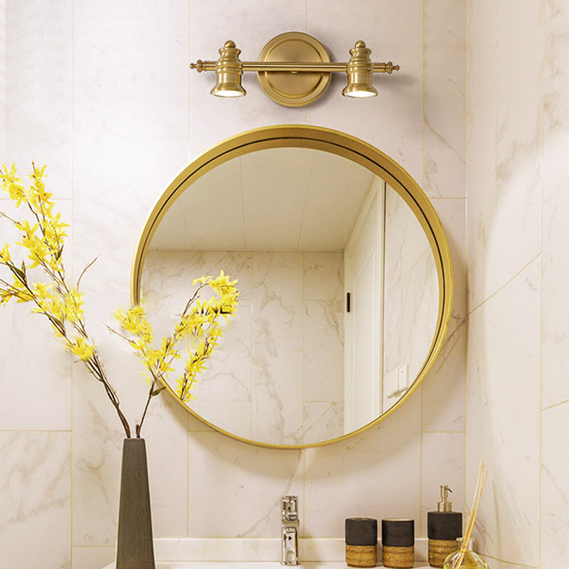 Linear Bathroom Vanity Mirror Light Traditionalism Metal 2/3/4-Bulb Brass Wall Sconce Lighting | Madigas