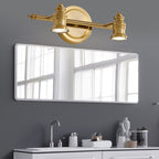 Linear Bathroom Vanity Mirror Light Traditionalism Metal 2/3/4-Bulb Brass Wall Sconce Lighting | Madigas