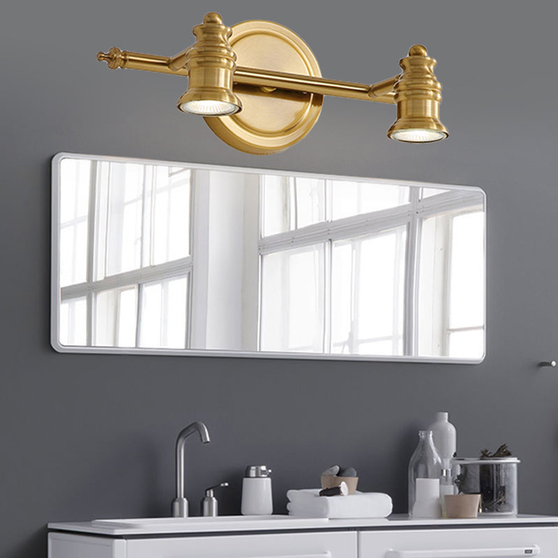Linear Bathroom Vanity Mirror Light Traditionalism Metal 2/3/4-Bulb Brass Wall Sconce Lighting | Madigas