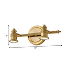 Linear Bathroom Vanity Mirror Light Traditionalism Metal 2/3/4-Bulb Brass Wall Sconce Lighting | Madigas
