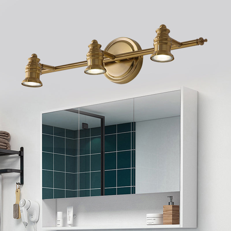 Linear Bathroom Vanity Mirror Light Traditionalism Metal 2/3/4-Bulb Brass Wall Sconce Lighting | Madigas
