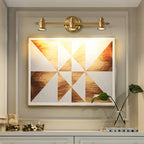 Linear Bathroom Vanity Mirror Light Traditionalism Metal 2/3/4-Bulb Brass Wall Sconce Lighting | Madigas