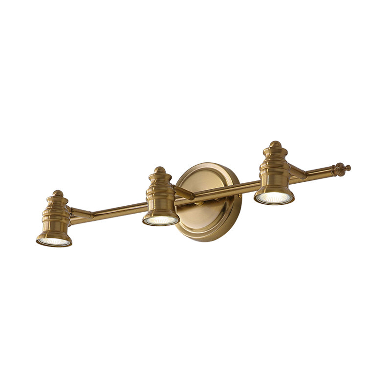 Linear Bathroom Vanity Mirror Light Traditionalism Metal 2/3/4-Bulb Brass Wall Sconce Lighting | Madigas