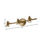 Linear Bathroom Vanity Mirror Light Traditionalism Metal 2/3/4-Bulb Brass Wall Sconce Lighting | Madigas