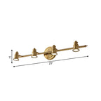 Linear Bathroom Vanity Mirror Light Traditionalism Metal 2/3/4-Bulb Brass Wall Sconce Lighting | Madigas