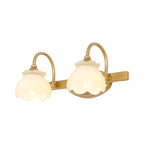 Blossom Bathroom Vanity Mirror Light Traditional Metal LED 2/3/4 Heads Brass Wall Mounted Lamp | Madigas